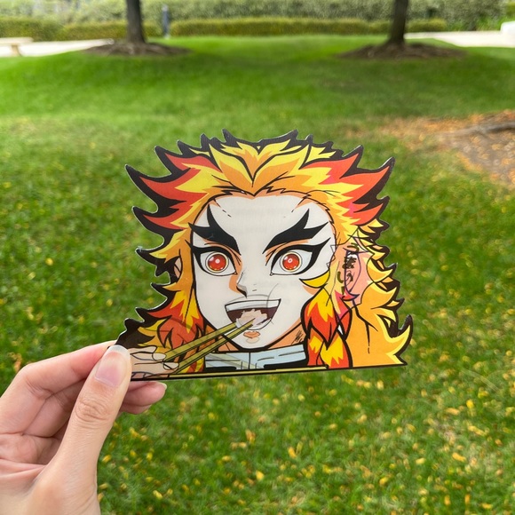 Demon Slayer Rengoku Anime Car Decal 3D Sticker - Picture 1 of 2